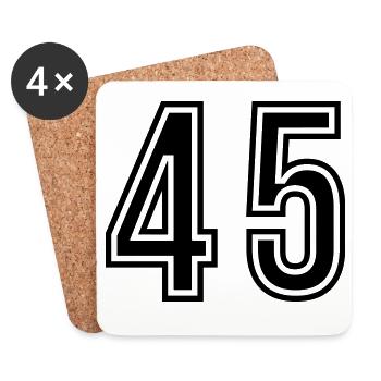 Symbole du chiffre 45 - Dessous de verre (lot de 4) - blanc - Devant