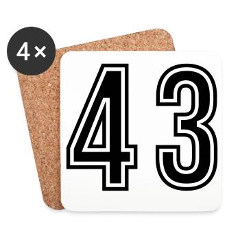 43 Number symbol - Coasters (set of 4) - white - Front