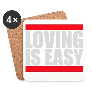 Loving Is Easy Inspirierend Romantisch Spruch Logo - Untersetzer (4er-Set) - Weiß - Vorne