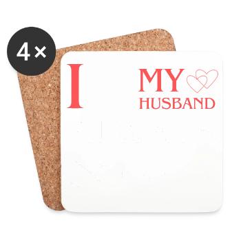 I Love My Husband Romantic Gift - Coasters (set of 4) - white - Front