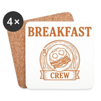 Breakfast Crew Brunch Coffee Bacon Pancake - Coasters (set of 4) - white - Front