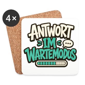ANTWORT IM WARTEMODUS - Untersetzer (4er-Set) - Weiß - Vorne