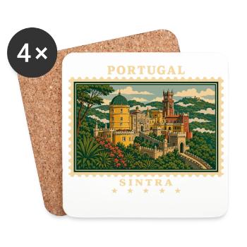 Portugal Sintra Vintage Reisemarke - Untersetzer (4er-Set) - Weiß - Vorne