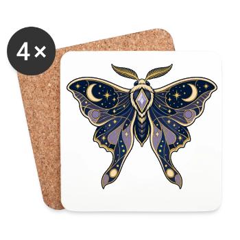 Magie du Papillon Cosmique - Dessous de verre (lot de 4) - blanc - Devant