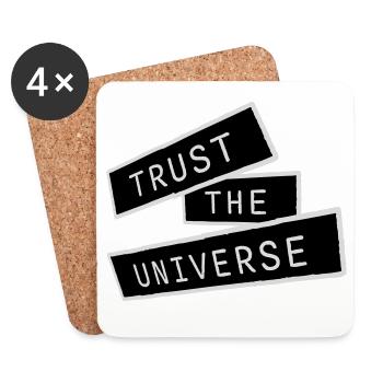Trust The Universe Spirituell Universum Zitat Logo - Untersetzer (4er-Set) - Weiß - Vorne
