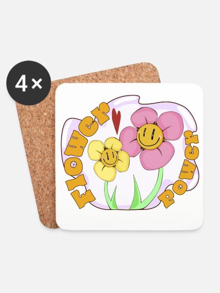 flower power - Coasters (set of 4) - white