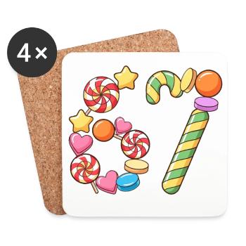 67 Candy Confetti Pop Art - Coasters (set of 4) - white - Front