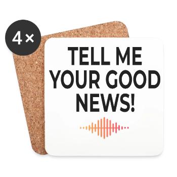 Tell Me Your Good News Minimal - Coasters (set of 4) - white - Front