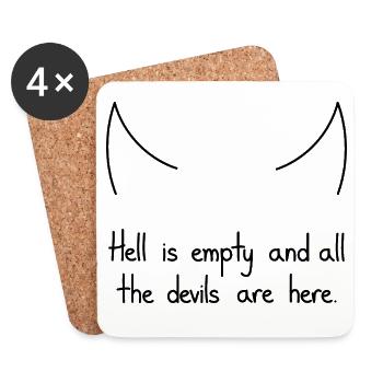 Hell Is Empty And All The Devils Are Here, Black - Coasters (set of 4) - white - Front