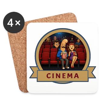 Kek & Ina au cinéma - gag de la vie - Dessous de verre (lot de 4) - blanc - Devant