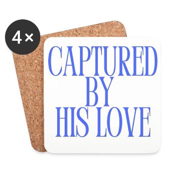 Captured By His Love Blue Christian Quote - Coasters (set of 4) - white - Front