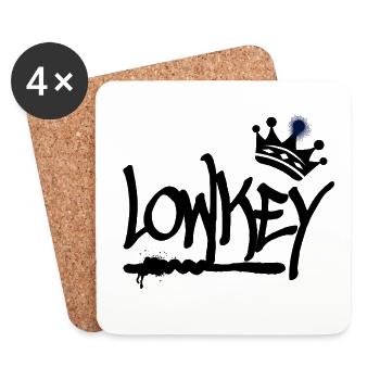 Discret Graffiti Tag Krone Hip Hop (noir) - Dessous de verre (lot de 4) - blanc - Devant