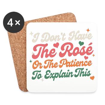 Je n’ai ni la rose ni la patience - Dessous de verre (lot de 4) - blanc - Devant