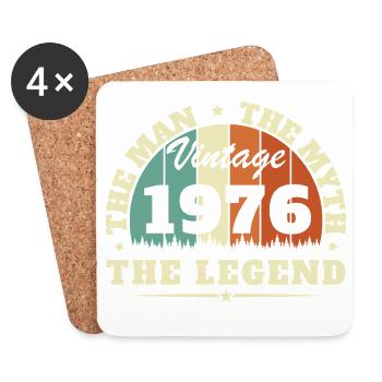 1976 Vintage Retro Birthday Gift - Coasters (set of 4) - white - Front