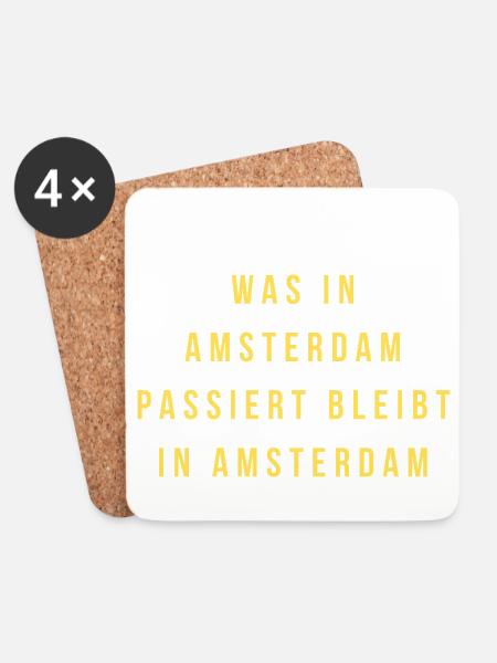 Regel #1: Bleibt in Amsterdam - Untersetzer (4er-Set) - Weiß