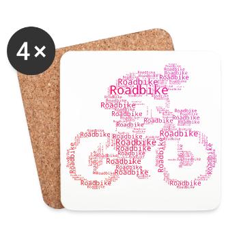 Geschenkidee für einen Roadbike mit Roadbike - Untersetzer (4er-Set) - Weiß - Vorne