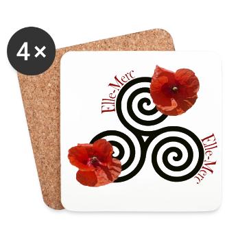 Celtic Mohn - Untersetzer (4er-Set) - Weiß - Vorne