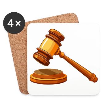 Richter am Gavel Court - Untersetzer (4er-Set) - Weiß - Vorne