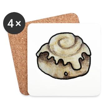 Zimtschnecken-Illustration - Untersetzer (4er-Set) - Weiß - Vorne