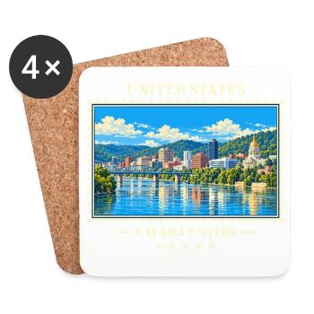 Vereinigte Staaten Charleston West Virginia - Untersetzer (4er-Set) - Weiß - Vorne