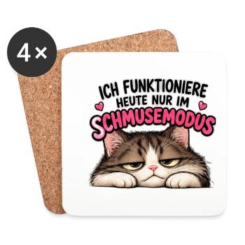 Ich funktioniere nur im Schmusemodus - Untersetzer (4er-Set) - Weiß - Vorne