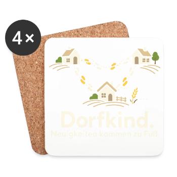 Dorfkind Dorfleben Dorfhumor Heimatliebe - Untersetzer (4er-Set) - Weiß - Vorne