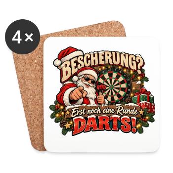 Darts lustiges weihnachtliches Motiv Dart-Motiv - Untersetzer (4er-Set) - Weiß - Vorne
