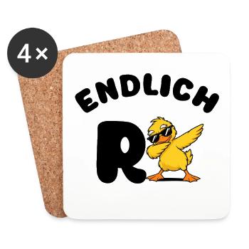 Coole Dabbing Ente Zum Ruhestand Und Endlich Rente - Untersetzer (4er-Set) - Weiß - Vorne