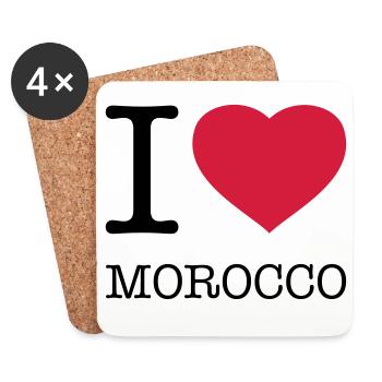 J’AIME LE MAROC Marokko - Dessous de verre (lot de 4) - blanc - Devant