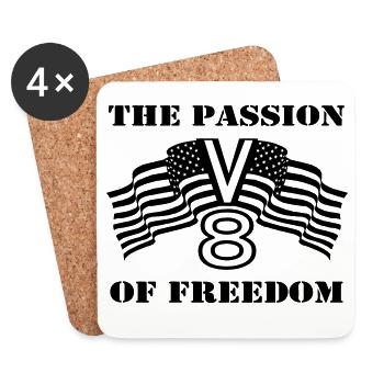 V8,Muscle-Car,Werkstatt,Garage,Auto,Freedom(25) - Untersetzer (4er-Set) - Weiß - Vorne