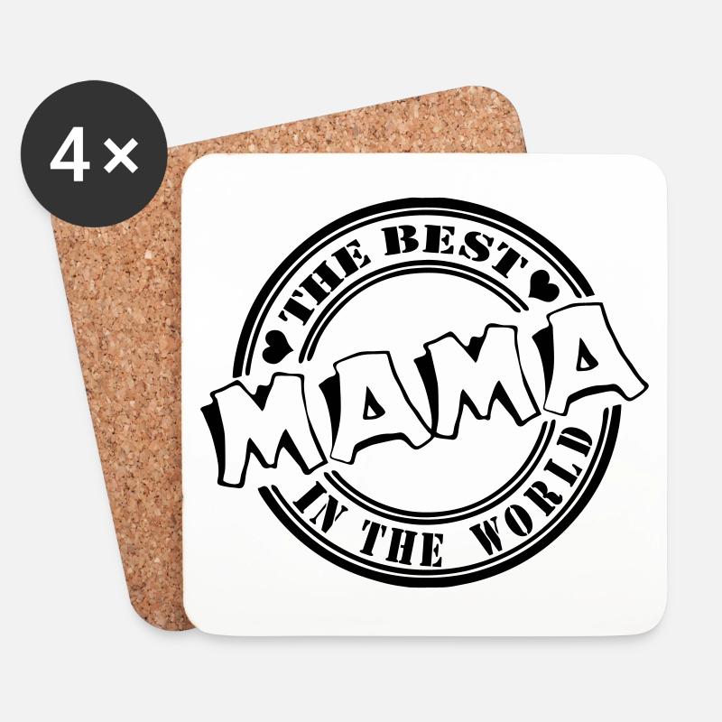 Mutter,Muttertag , Mama The best in the world(25) - Untersetzer (4er-Set) - Weiß