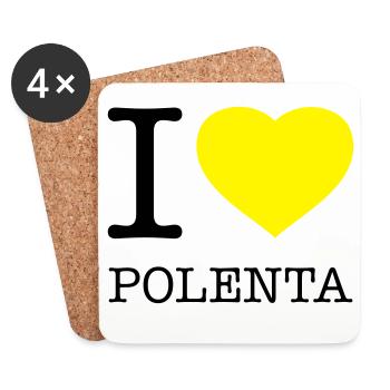 I LOVE POLENTA Mais - Untersetzer (4er-Set) - Weiß - Vorne