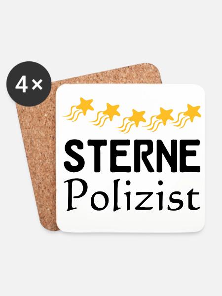 Sterne Polizist Geschenk - Untersetzer (4er-Set) - Weiß