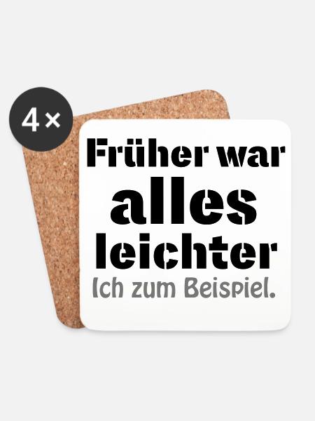 Früher war alles leichter - Untersetzer (4er-Set) - Weiß