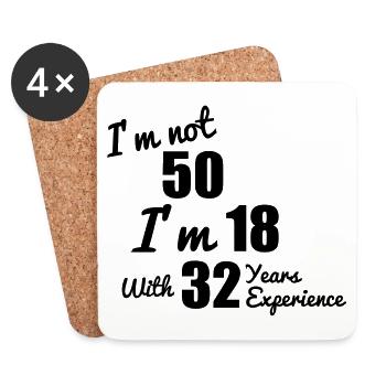 Not 50 years birthday,birthday gift - Coasters (set of 4) - white - Front