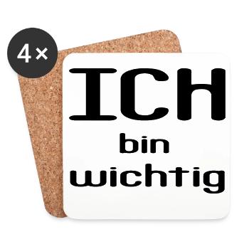 ICH bin wichtig - Untersetzer (4er-Set) - Weiß - Vorne