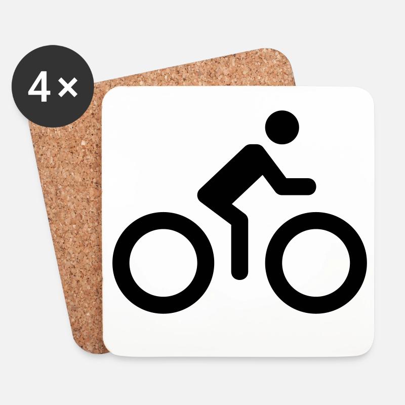Bicycle logo - Coasters (set of 4) - white