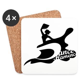 A flamenco dancer with fan - Coasters (set of 4) - white - Front