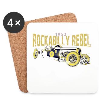 Rockabilly Rebel Design - Dessous de verre (lot de 4) - blanc - Devant
