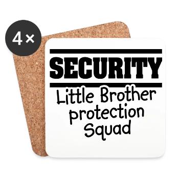 Sicherheit Kleiner Bruder Schutz Squat - Big Bro - Untersetzer (4er-Set) - Weiß - Vorne