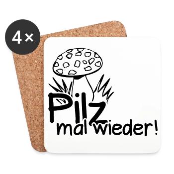 Pilz Spruch Pilzsammler Wald Herbst Geschenk - Untersetzer (4er-Set) - Weiß - Vorne