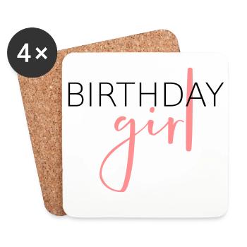 Birthday girl - Geburtstagskind Geschenkidee - Untersetzer (4er-Set) - Weiß - Vorne