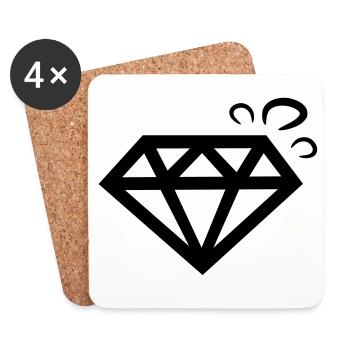 diamond diamant - Dessous de verre (lot de 4) - blanc - Devant