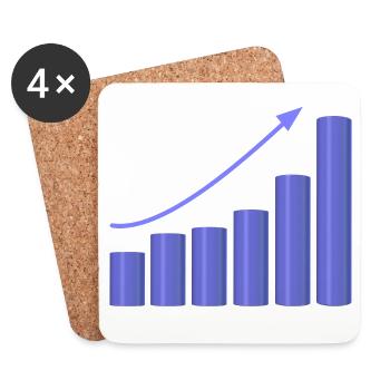 Growth chart with dynamic slope - Coasters (set of 4) - white - Front