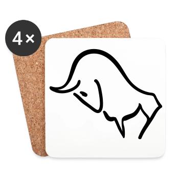 charging bull - Coasters (set of 4) - white - Front