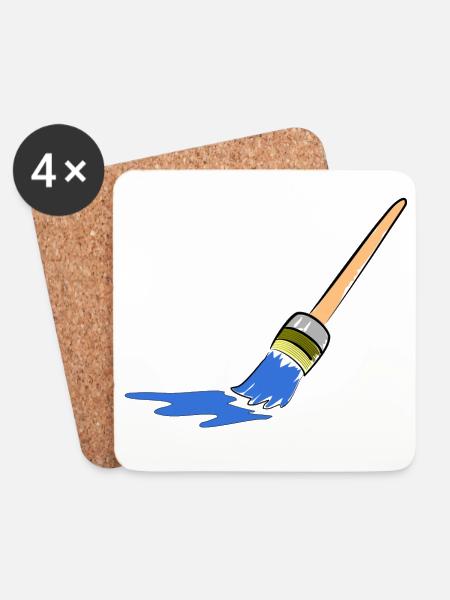 Abstrakte Pinselkunst für kreative Köpfe - Untersetzer (4er-Set) - Weiß