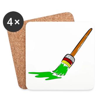 Urban Graffiti Pinsel Design - Untersetzer (4er-Set) - Weiß - Vorne