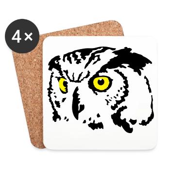 chouette - Dessous de verre (lot de 4) - blanc - Devant