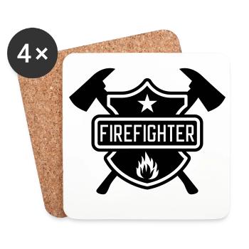 Firefighter - Untersetzer (4er-Set) - Weiß - Vorne