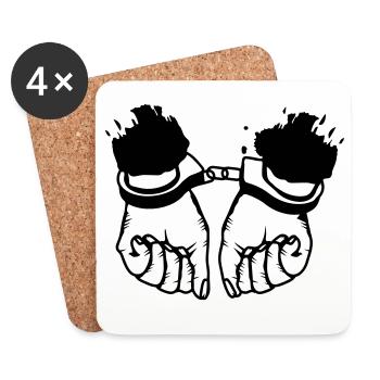 Les mains et les menottes - Dessous de verre (lot de 4) - blanc - Devant